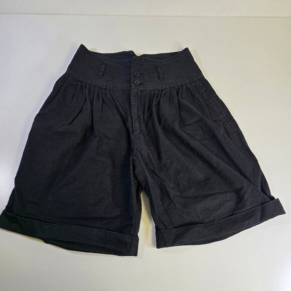 River Trader Vintage Black High Waist Cotton Shorts size 7 - Picture 1 of 6